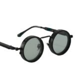 Premium Adjustable ND Filter Round Sunglasses – Manual Adjustable Lens for Driving, Travel & Outdoor - Black